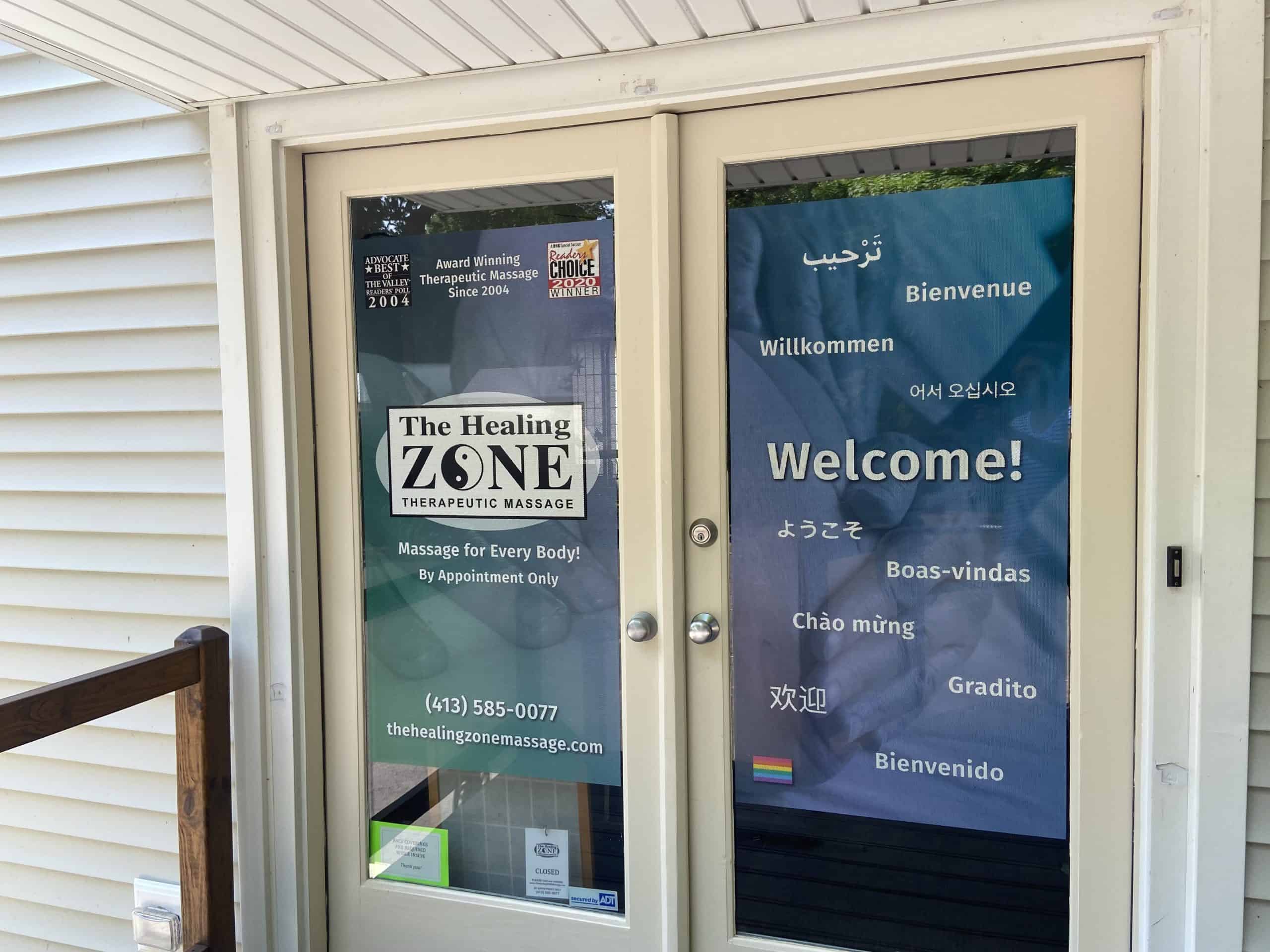 Healing Zone Massage Entry Doors